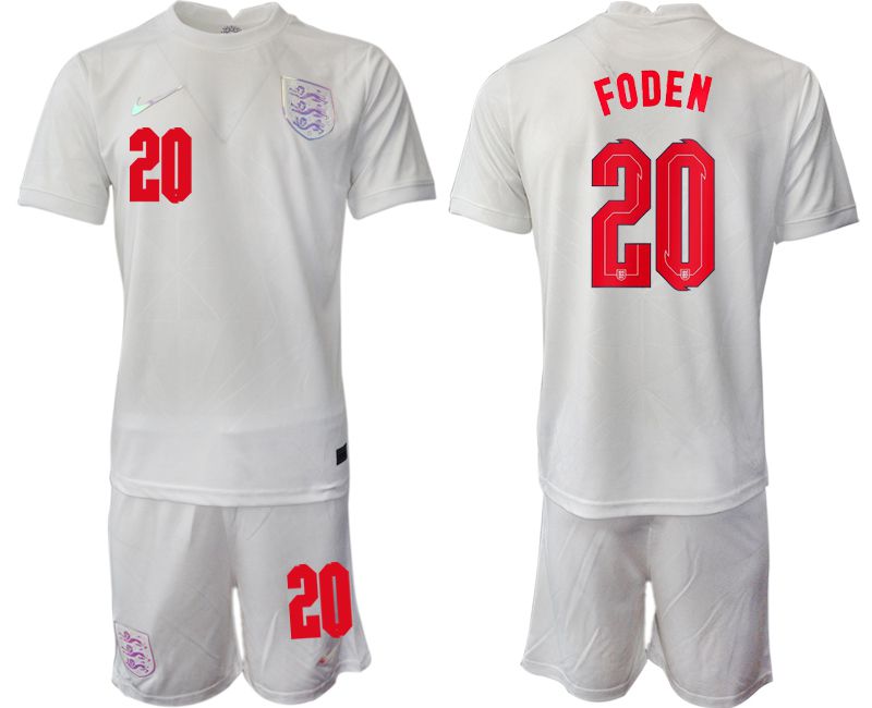 Men 2022 World Cup National Team England home white 20 Soccer Jersey